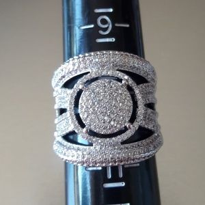 925 sterling silver white sapphire cocktail ring